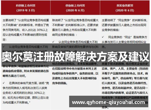 奥尔莫注册故障解决方案及建议 奥尔莫注册故障解决方案及建议